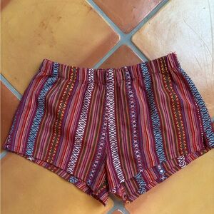 Forever 21 Multicolor Striped High Waist Shorts mini boho shorts